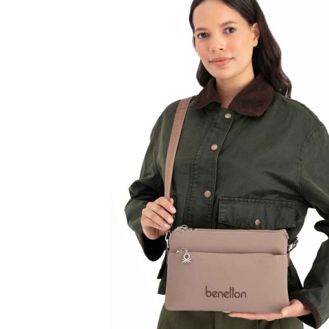 Benetton Bayan Çapraz Çanta Vizon-Kahve BNT1667