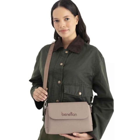 Benetton Bayan Çapraz Çanta Vizon-Kahve BNT1677