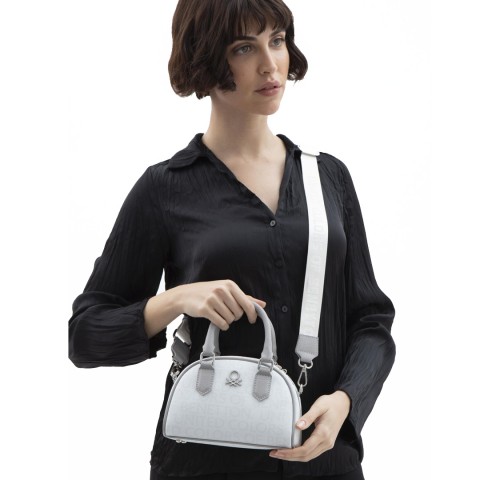 Benetton Bayan Kol Çantası Bnt1602 Beyaz-A.Gri