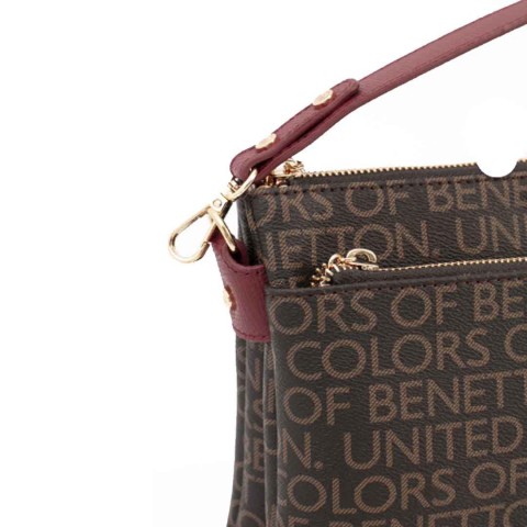 Benetton Bayan Kol Çantası Kahve-Bordo Bnt1694