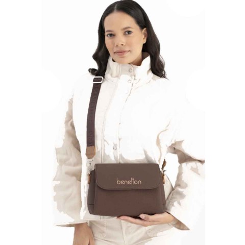Benetton  Bayan Kol Çantası Kahve-Camel BNT1677
