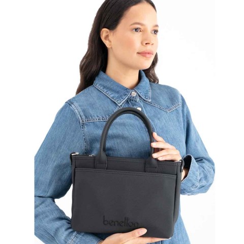 Benetton Bayan Omuz Çantası Siyah BNT_1649