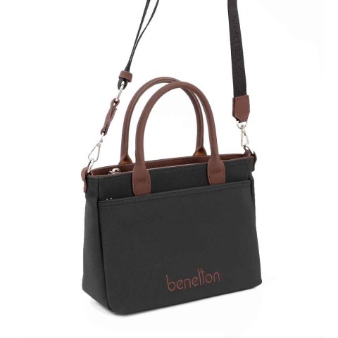 Benetton Bayan Omuz Çantası Siyah-Kahve BNT_1649