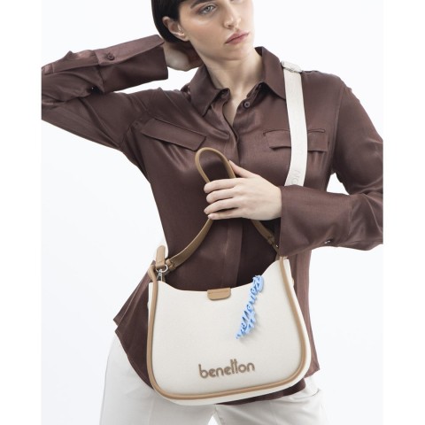 Benetton Bnt 1525 Bayan Kol Çantası Bej Benetton Bnt 1525 Bayan Kol Çantası Bej