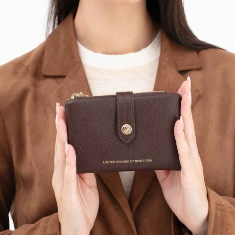Benetton Bnt 1630 Bayan Cüzdan Kahverengi
