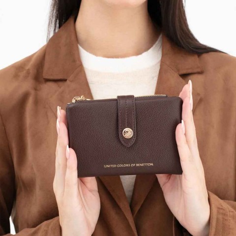 Benetton Bnt 1630 Bayan Cüzdan Kahverengi