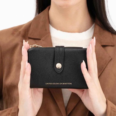 Benetton Bnt 1630 Bayan Cüzdan Siyah