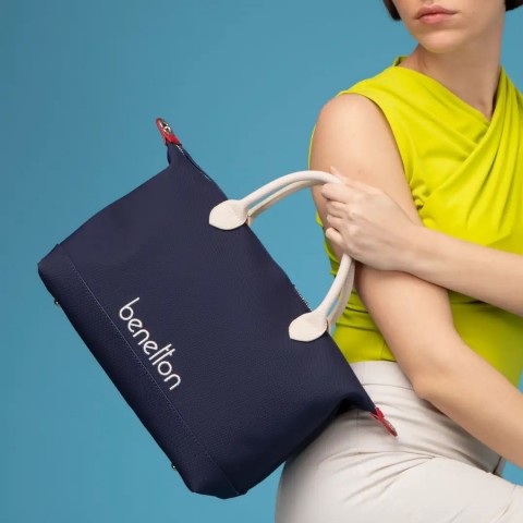 Benetton Kadın Kol Çantası BNT_1612 Laci - Bej - Kırmızı