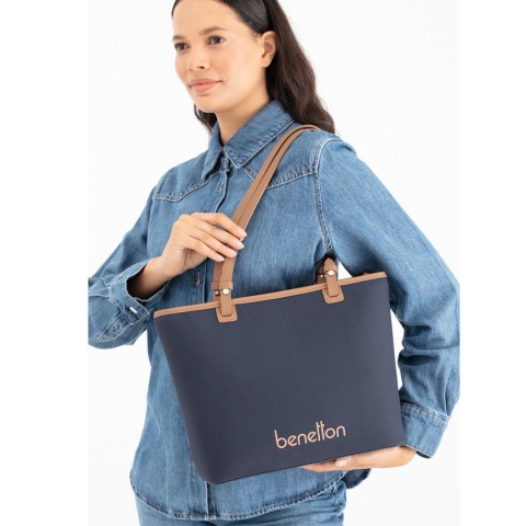 Benetton Kadın Kol Çantası BNT_1655 Lacivert - Taba
