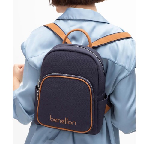 Benetton Kadın Sırt Çanta Lacivert-Camel BNT 1605