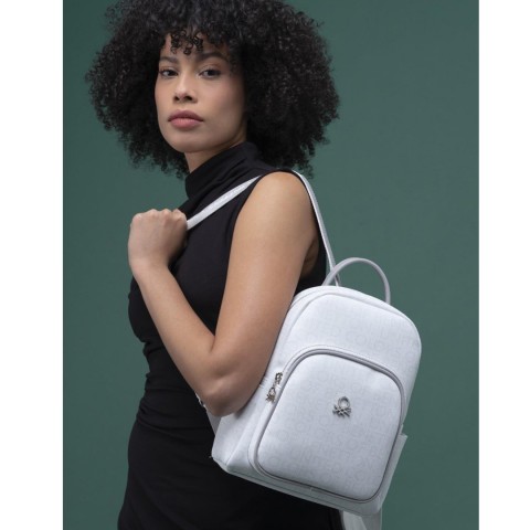 Benetton Kadın Sırt Çantası BNT_1280 Beyaz-A.Gri