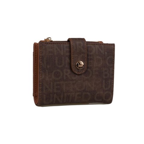 Benetton Kahve-Taba  Eskitme Kadın Kartlık Cüzdan BNT 1310