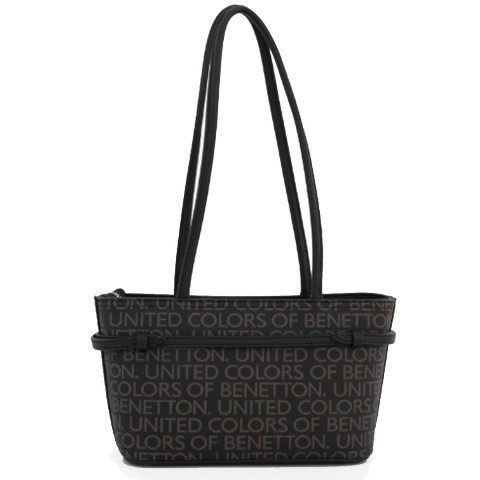 Benetton Monogram Bayan Omuz Çantası Bnt 1663 Siyah