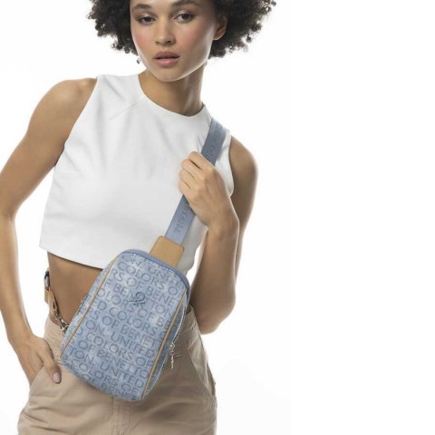 Benetton Monogram Çapraz Vücut Çantası Bnt_952-Kot-Mavi-A.Camel
