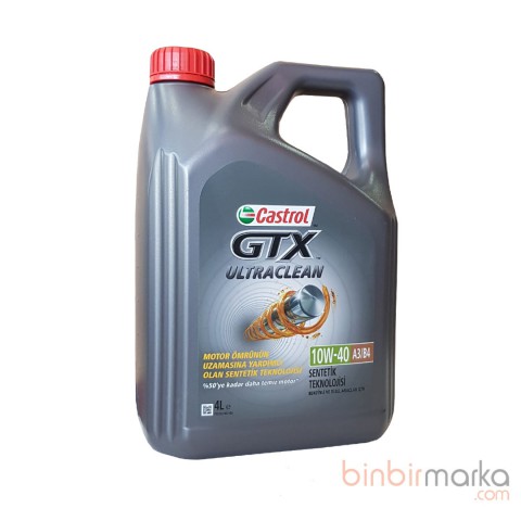Castrol GTX Ultraclean 10W-40 4 Lt Motor Yağı (Üretim:2023)