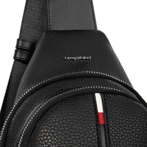 Cengiz Pakel Bay / Bayan Crossbody Çanta - 7208 - Siyah-Kırmızı