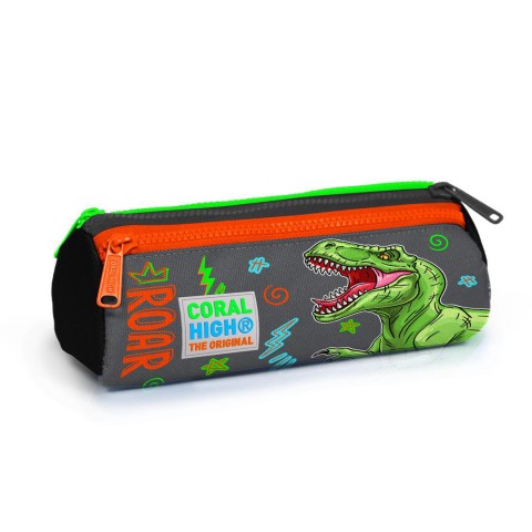 Coral High Kids Dinozor Desenli Üç Bölmeli Kalem Çantası 22044