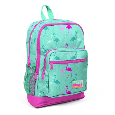 Coral High Kids Flamingo Desenli Dört Bölmeli Okul Sırt Çantası 23111