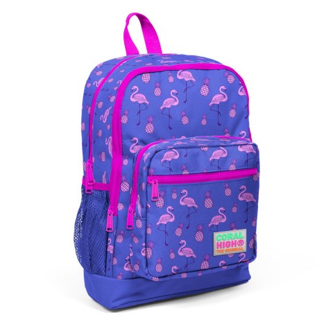Coral High Kids Flamingo Desenli Dört Bölmeli Okul Sırt Çantası 23112