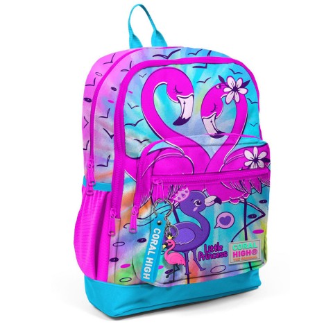 Coral High Kids Flamingo Desenli Dört Bölmeli Okul Sırt Çantası 23730