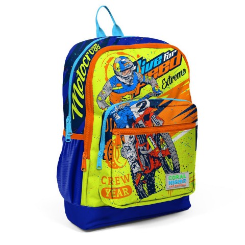 Coral High Kids Fosforlu Desenli Dört Bölmeli Okul Sırt Çantası 23742