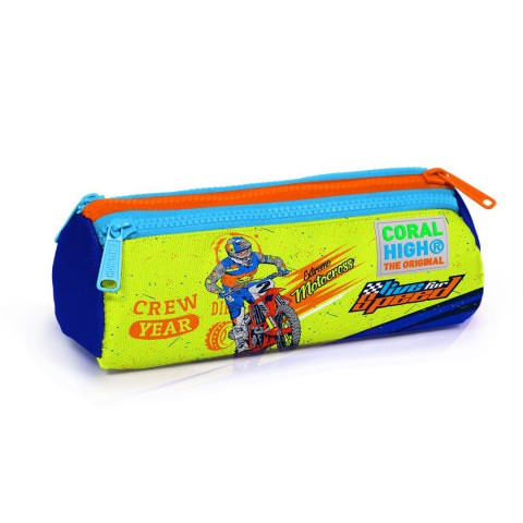 Coral High Kids Fosforlu Sarı Desenli Üç Bölmeli Kalem Çantası 22042