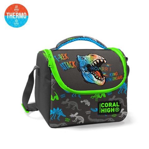 Coral High Kids Gri Dinozor Desenli Thermo Beslenme Çantası 11864