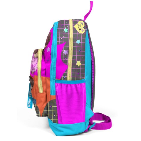 Coral High Kids Gri Mavi Pembe Desenli Dört Bölmeli Okul Sırt Çantası 23737