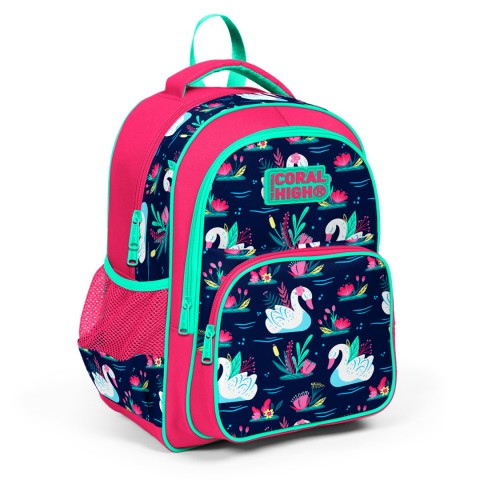 Coral High Kids Kuğu Desenli Üç Bölmeli Okul Sırt Çantası 23402
