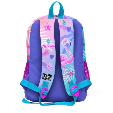 Coral High Kids Lavanta Pembe Flamingo Desenli 3’lü Okul Çanta Seti