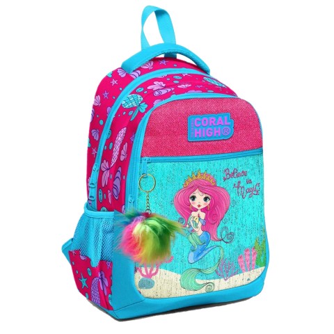 Coral High Kids Mavi Pembe Üç Bölmeli Okul Sırt Çantası 23476