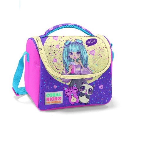 Coral High Kids Mor Pembe Anime Desenli Beslenme Çantası 11735