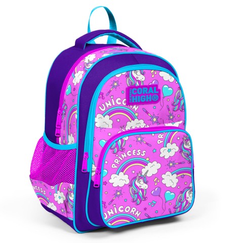 Coral High Kids Unicorn Desenli Üç Bölmeli Okul Sırt Çantası 23404