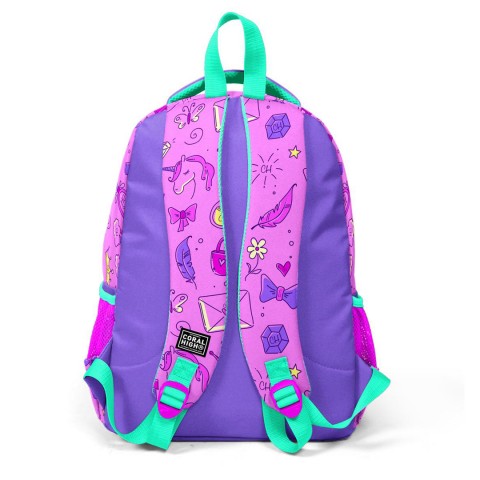 Coral High Kids Unicornlu Prenses Desenli Üç Bölmeli Okul Sırt Çantası 23481