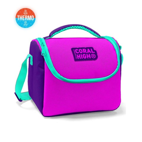 Coral High Mor Pembe Üç Bölmeli Okul Sırt Çantası 14401 + Beslenme