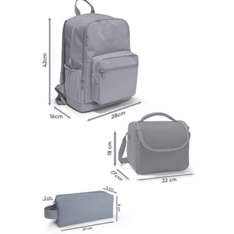 Coral High Renkli Çizgili Desenli 3’lü Okul Çanta Seti 23630