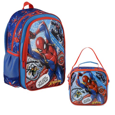 Frocx 48117 Spiderman Erkek Çocuk İlkokul Çantası + Beslenme Çantası