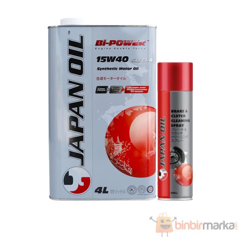 Japan Oil Bi Power 15W40 SL-CI-4- 4 Lt + Balata Sprey (Üretim:2023)