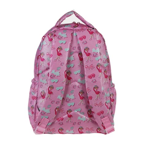 Kaukko Kids Love Flamingo Okul Çantası Aynalı Simli L5066