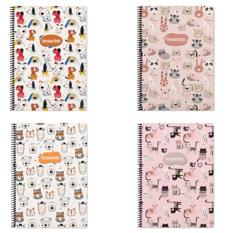 Keskin Color A4 Çizgili Defter Animal Friends Hayvanlar - 4 Lü Set
