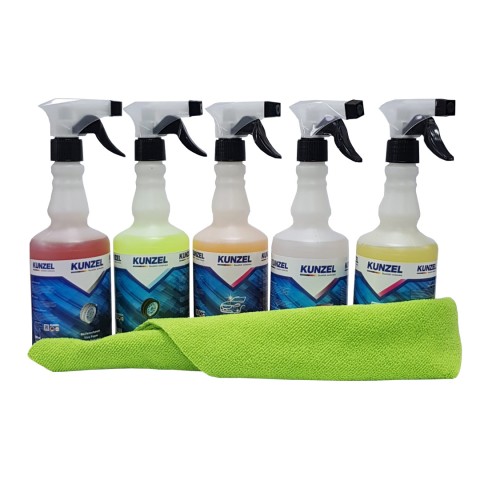 Kunzel Temizlik (Jant + Lastik + Demir Toz + Çok Amaçlı + Hızlı Cila) Sprey Set 500 ml