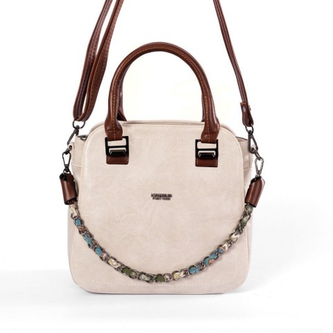 LOS ANGELES POLO CLUB Omuz Askılı Kadın Çantası Krem Kahve