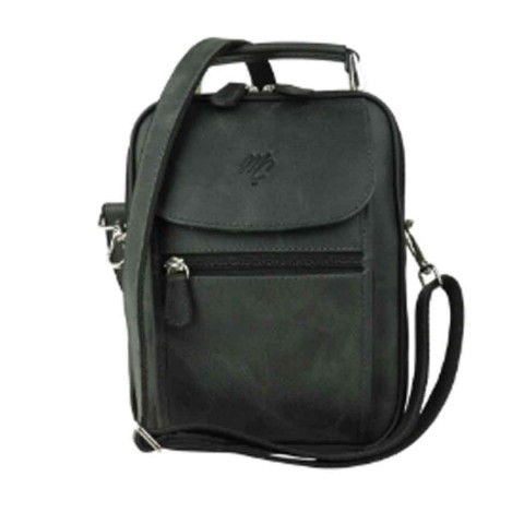 MÇ DERİ Erkek El Ve Omuz Askılı Premium %100 Crazy Deri Çanta Siyah