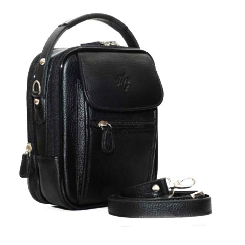 MÇ DERİ Erkek El Ve Omuz Çantası Hakiki Dana Derisi Siyah