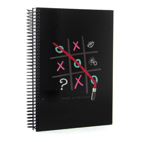 Mikro Sert Kapak Defter 17X24cm 120 Yp Çizgili Black Smart