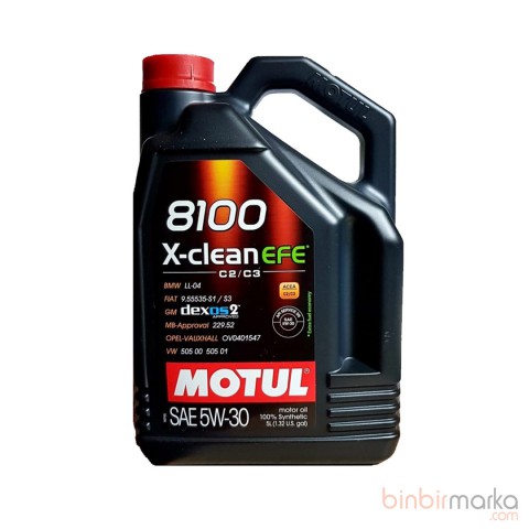 Motul 8100 X-Clean Efe C2/C3 SAE 5W-30 5Lt (Ü:2023)