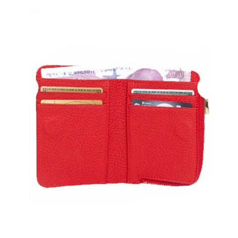 REWİNA 9110 Hakiki Deri Mıknatıslı Kadın Cüzdan Portföy Kırmızı