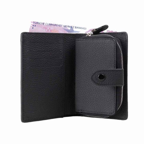 REWİNA 9729 Hakiki Deri BayanCüzdan Portföy Siyah