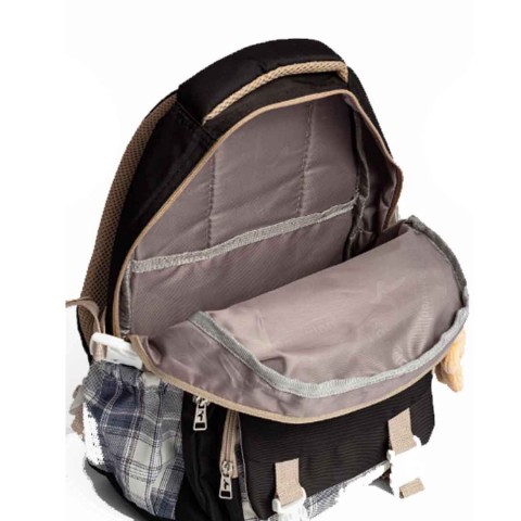 Relaxion 1396 3'lü Set İlkokul çantası Kalemlikli Beslenme Çantalı Sırt EKOSE SİYAH