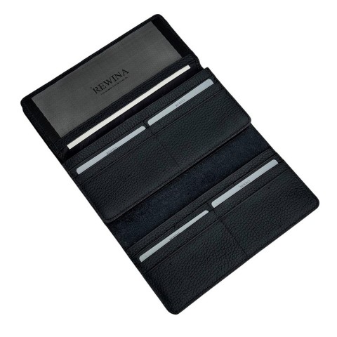 Rewina Siyah Deri Spor Dikişli Gizli Mıknatıslı Kadın Portföy Cüzdan 9706 Rewina Siyah Deri Spor Dikişli Gizli Mıknatıslı Kadın Portföy Cüzdan 9706